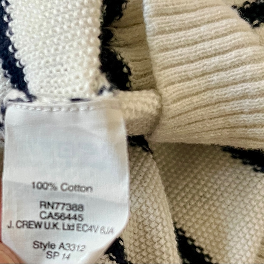 Madewell White and Navy Striped Cotton Cardigan Cotton Size Medium Nautical - Picture 4 of 9